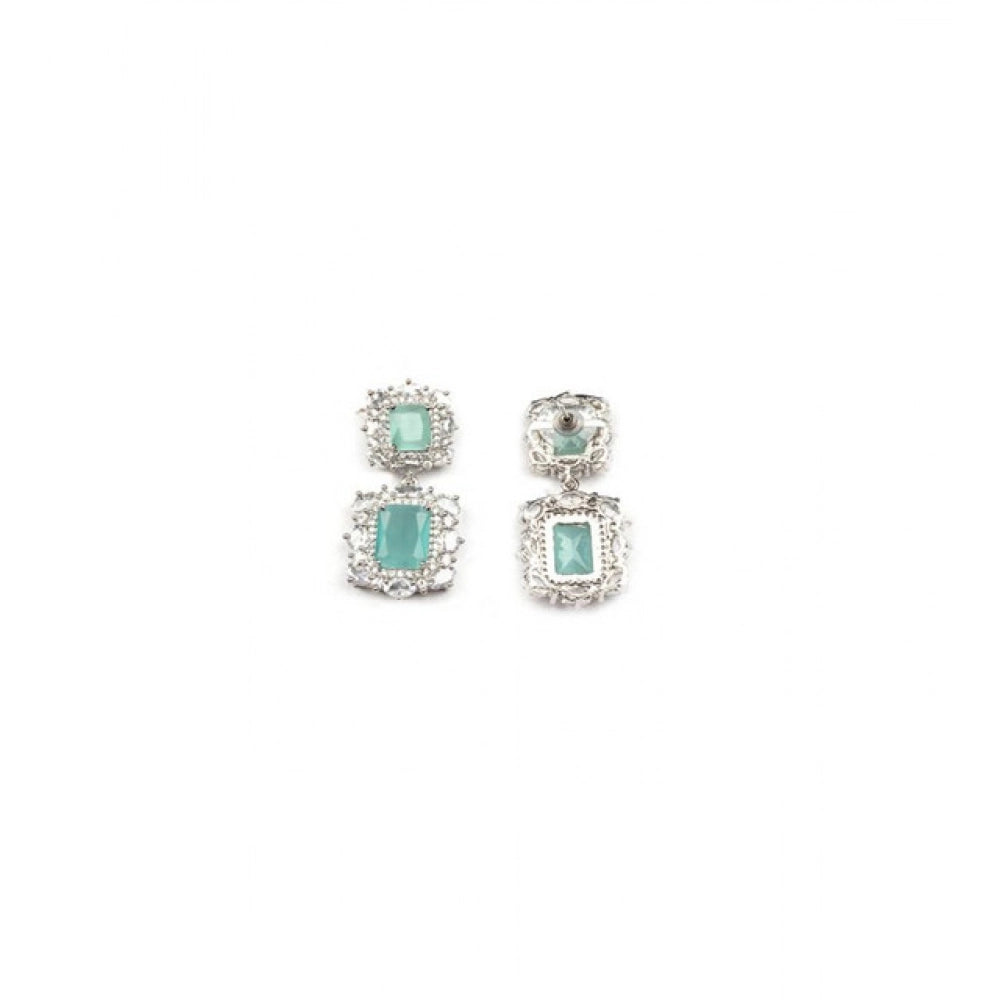 Generic Women's Brass Silver Plated Pendant Set (Mint)