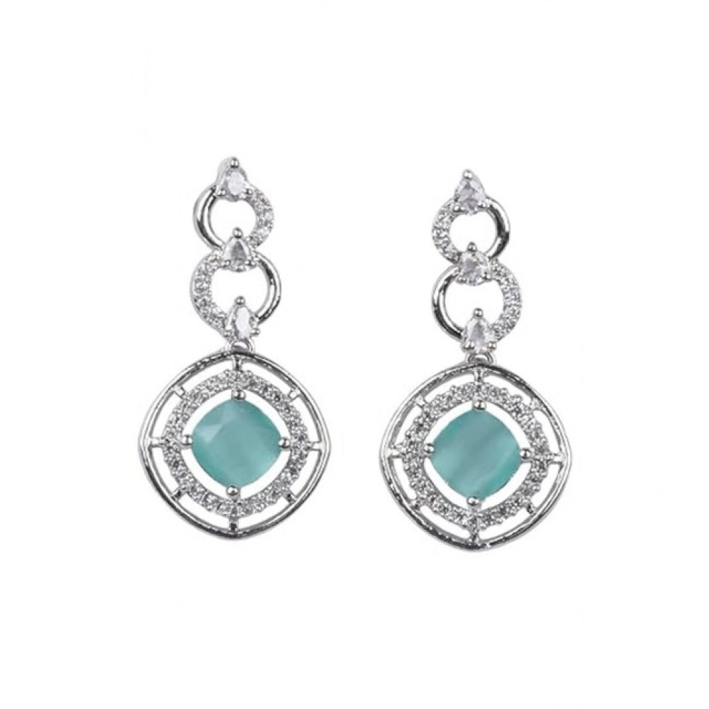 Generic Women's Brass Silver Plated Necklace set (Turquoise)