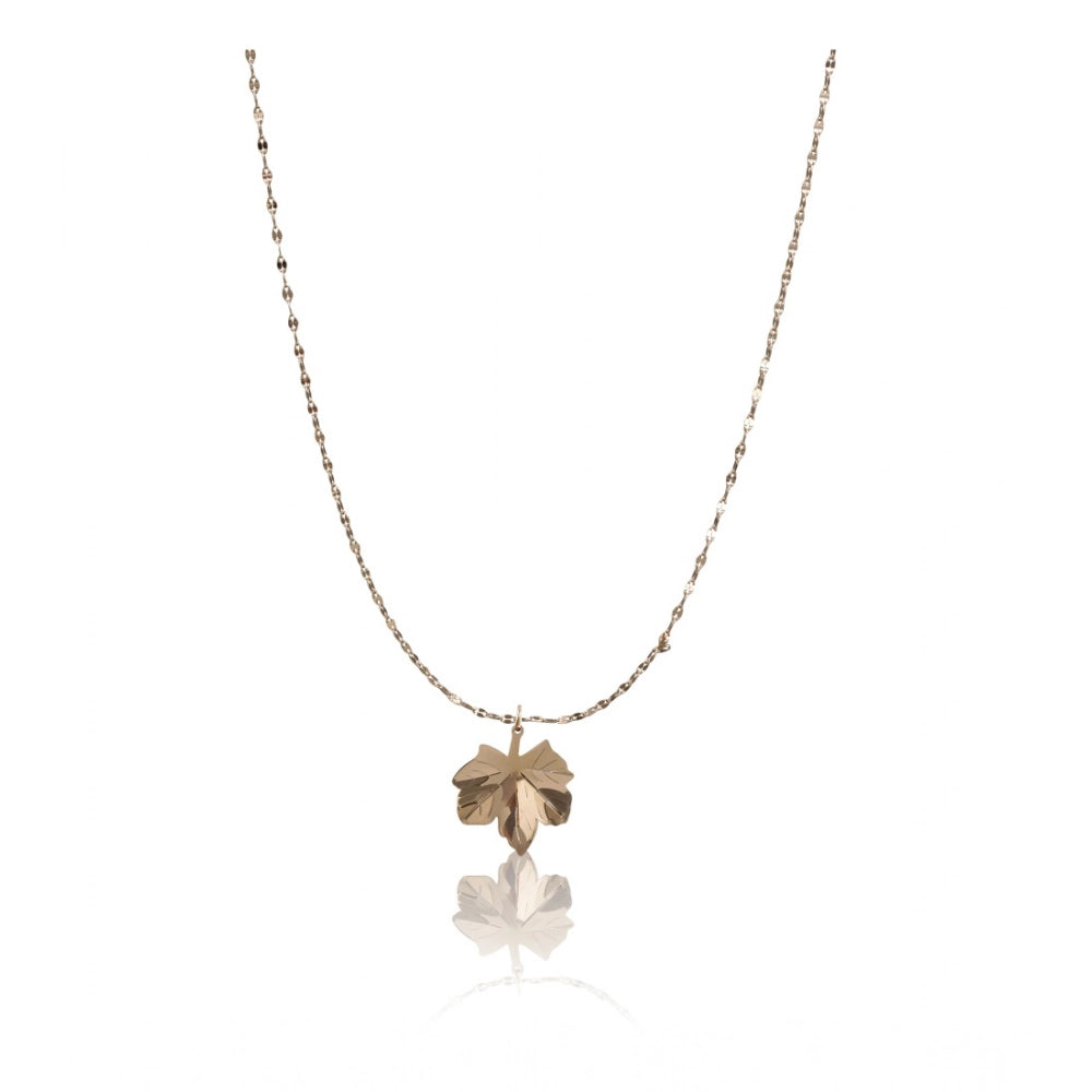 Generic Women's Stainless Steel Leaf Pendent Delicate Chain (Gold Plated)
