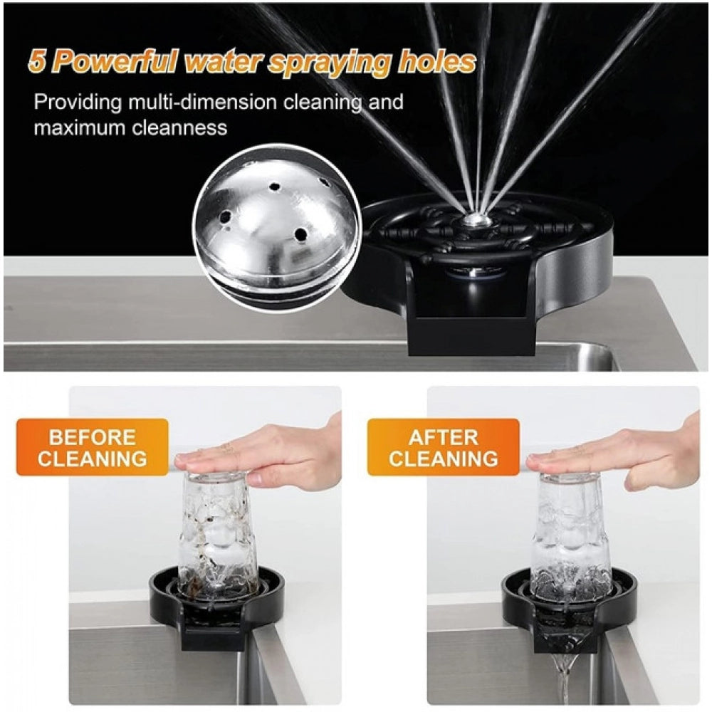 Generic Steel, Plastic Automatic Cup Rinser, Bottle Cleaner, Glass Rinser for Kitchen Sinks