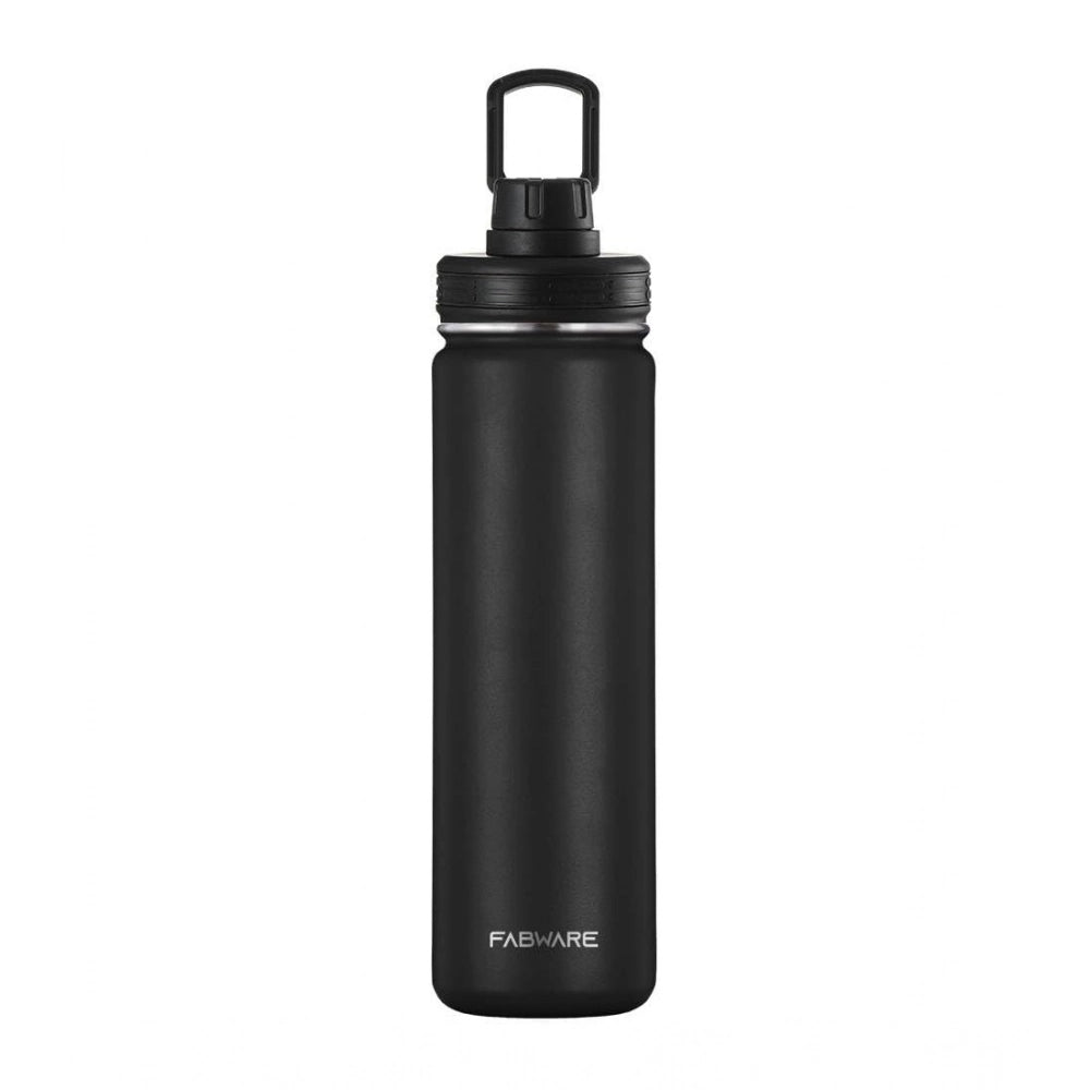 Generic 1000 Ml Double Wall Insulated Stainless Steel Water Bottle With Screw Lid (Black)