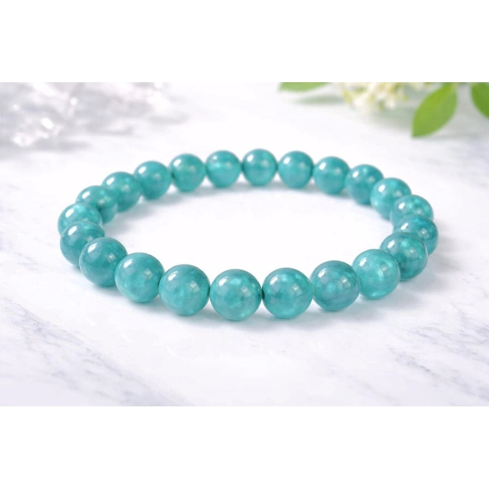 Generic Natural Crystal 8mm Amazonite Bracelet (Teal Green)