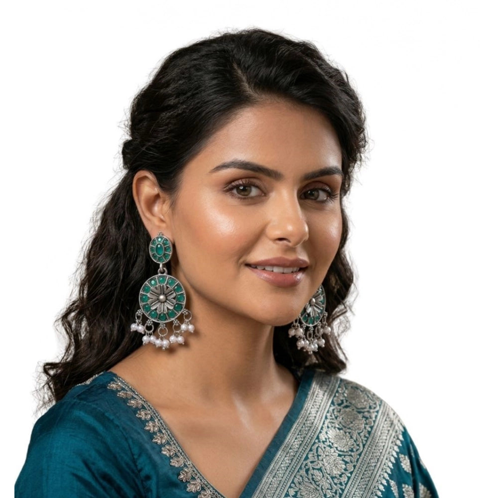 Generic Women's Zinc Alloy Gold Plated Chandbali Earrings (Multicolor)