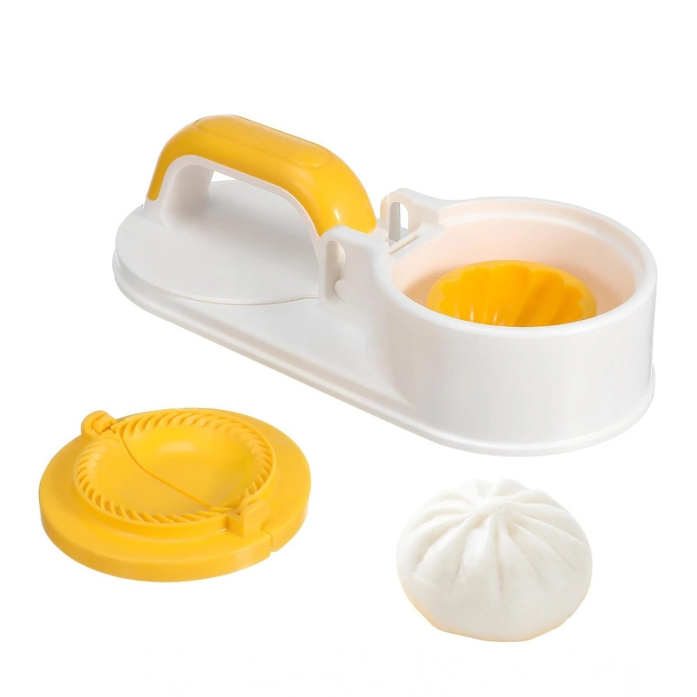 Generic Plastic Solid Dumpling Maker Mold Press (Yellow-White)