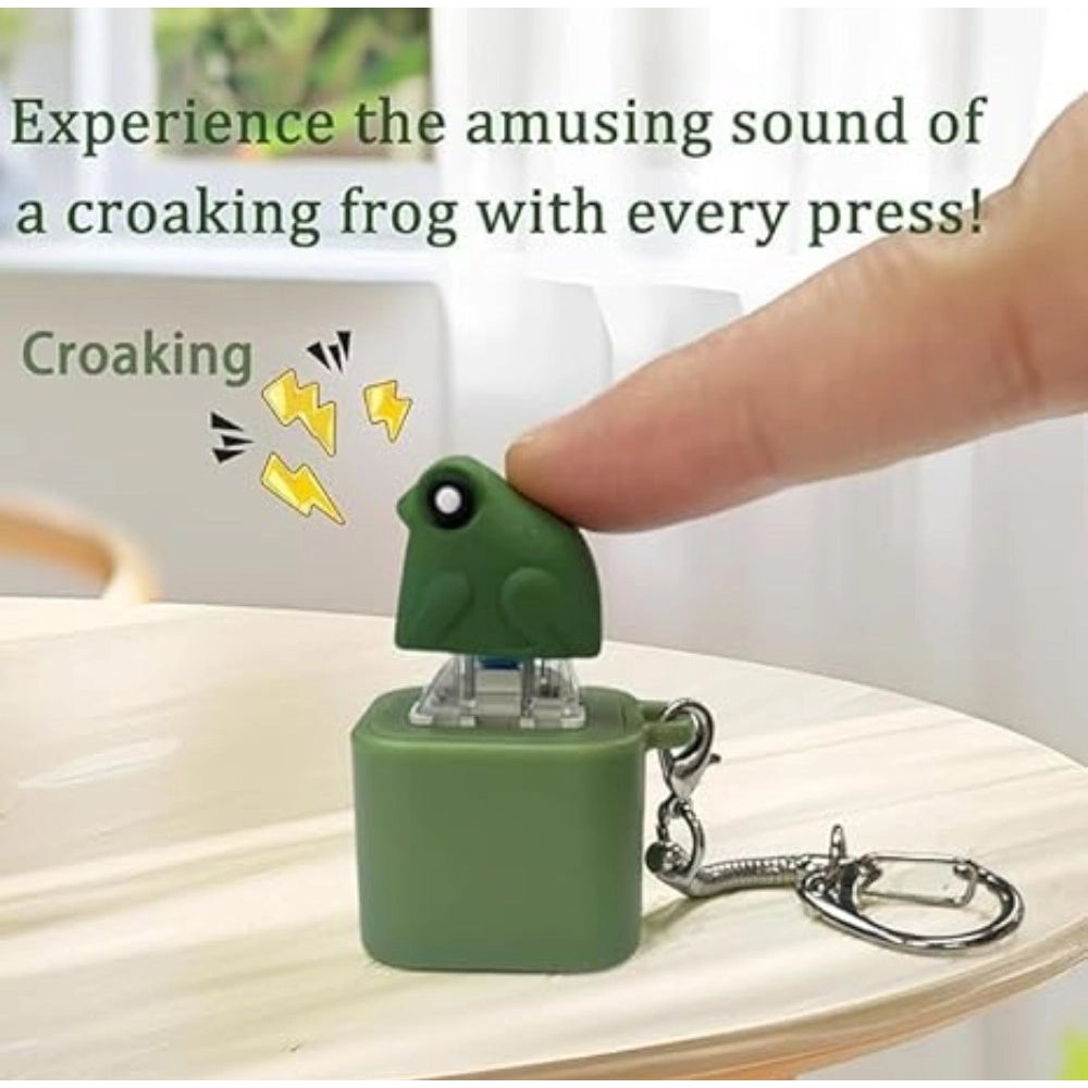 Generic Plastic Solid Frog Croaking Keychain (Multicolor)