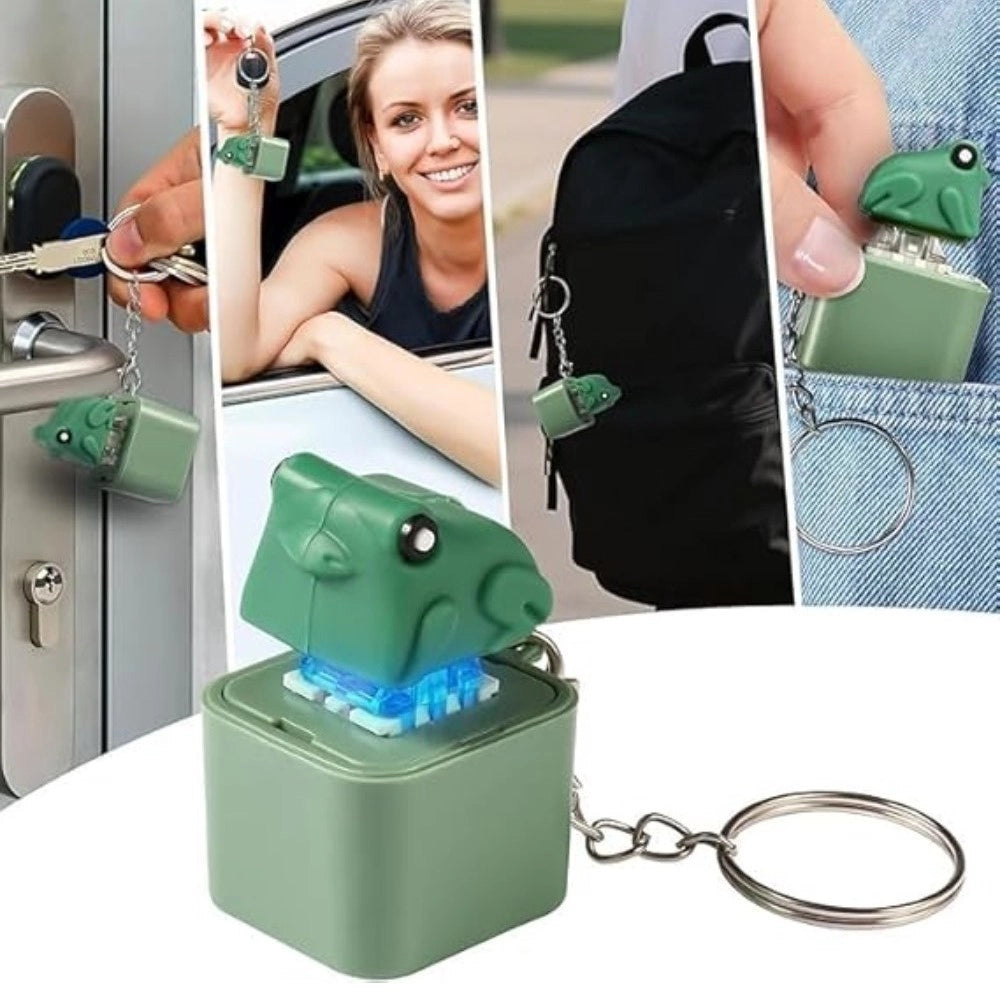 Generic Plastic Solid Frog Croaking Keychain (Multicolor)