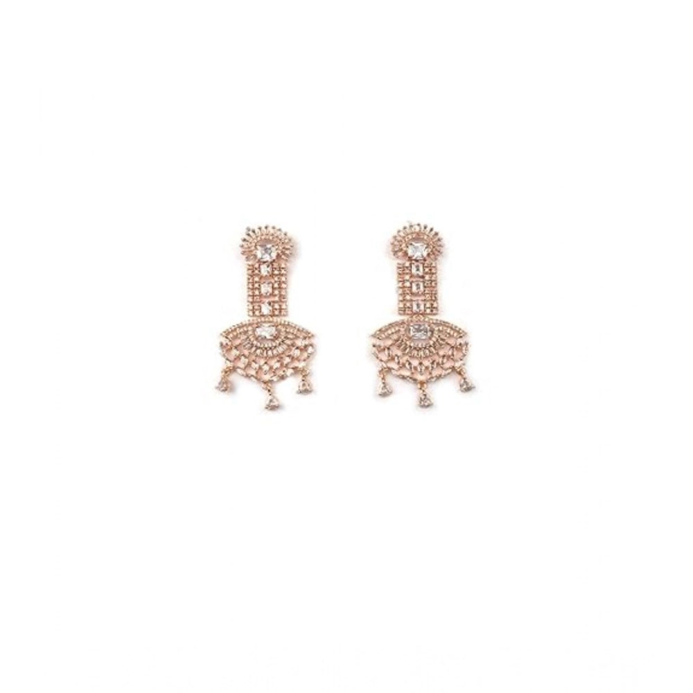 Generic Women's Brass Silver Plated Drop Earrings (White)