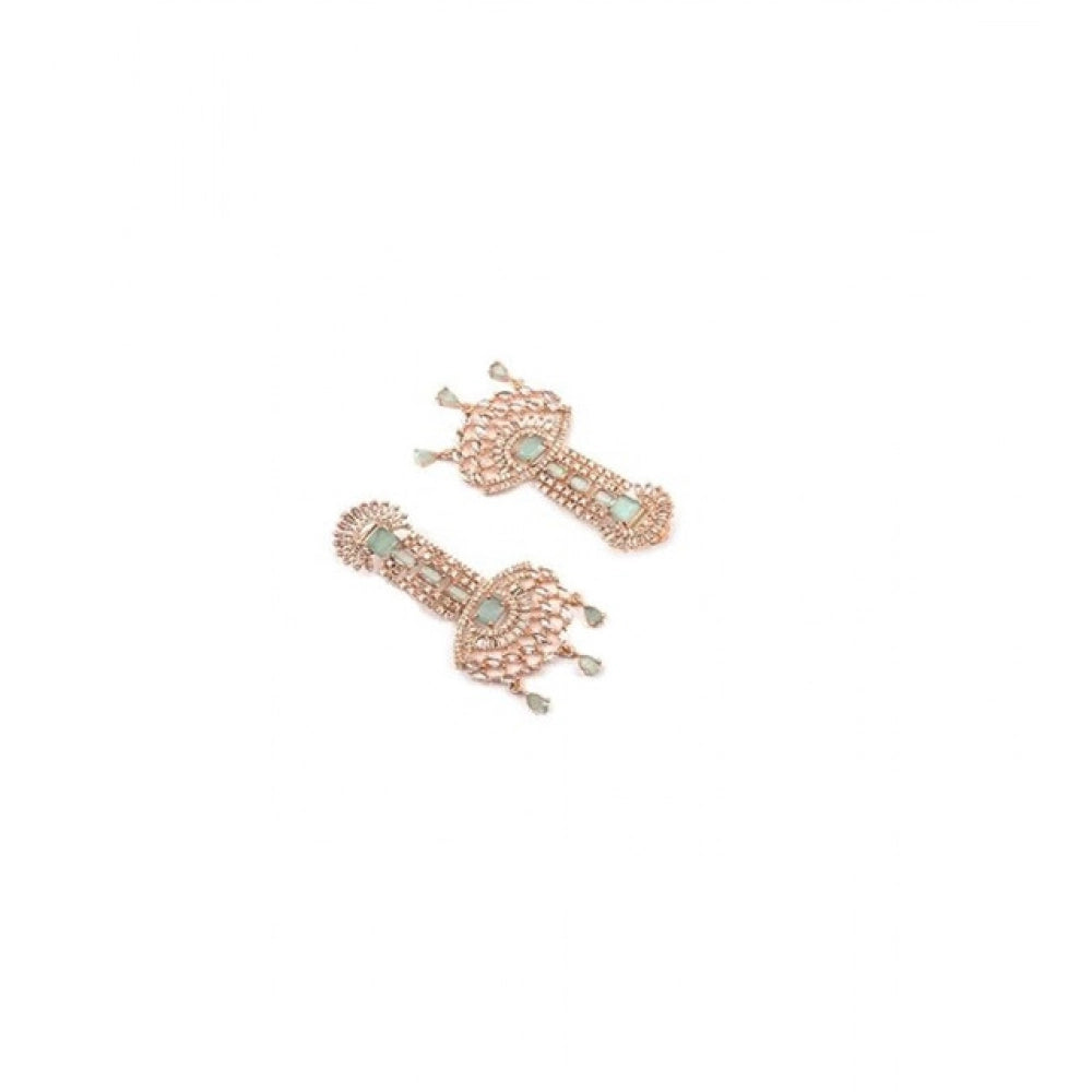 Generic Women's Brass Silver Plated Drop Earrings (Turquoise)