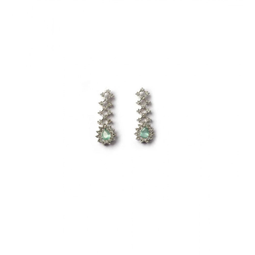 Generic Women's Brass Silver Plated Necklace set (Turquoise)