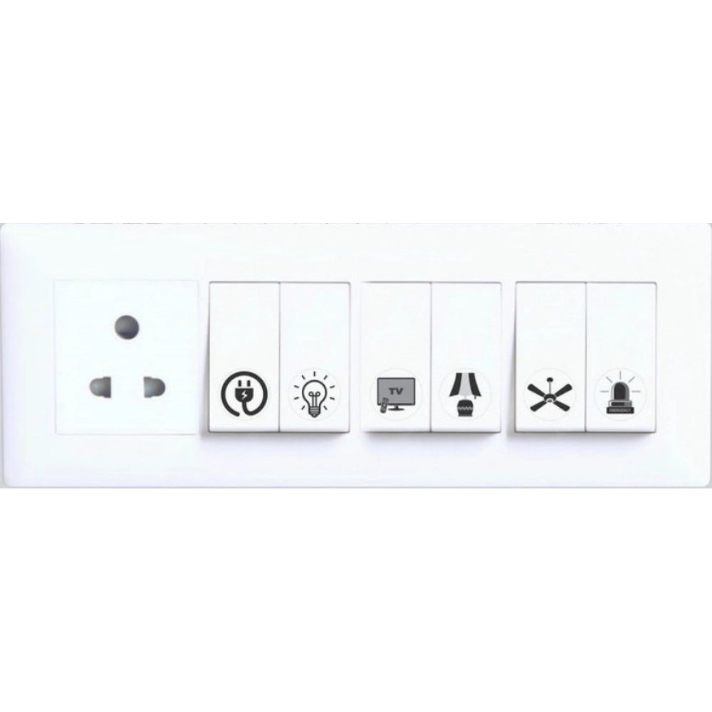 Generic Pack of 3 Switch Board Sticker (Black)