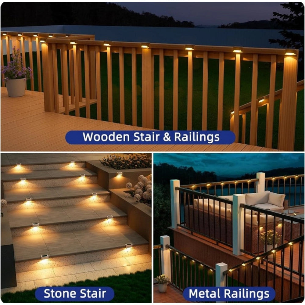 Generic Pack of 3 Stair Deck Solar Light (Black)